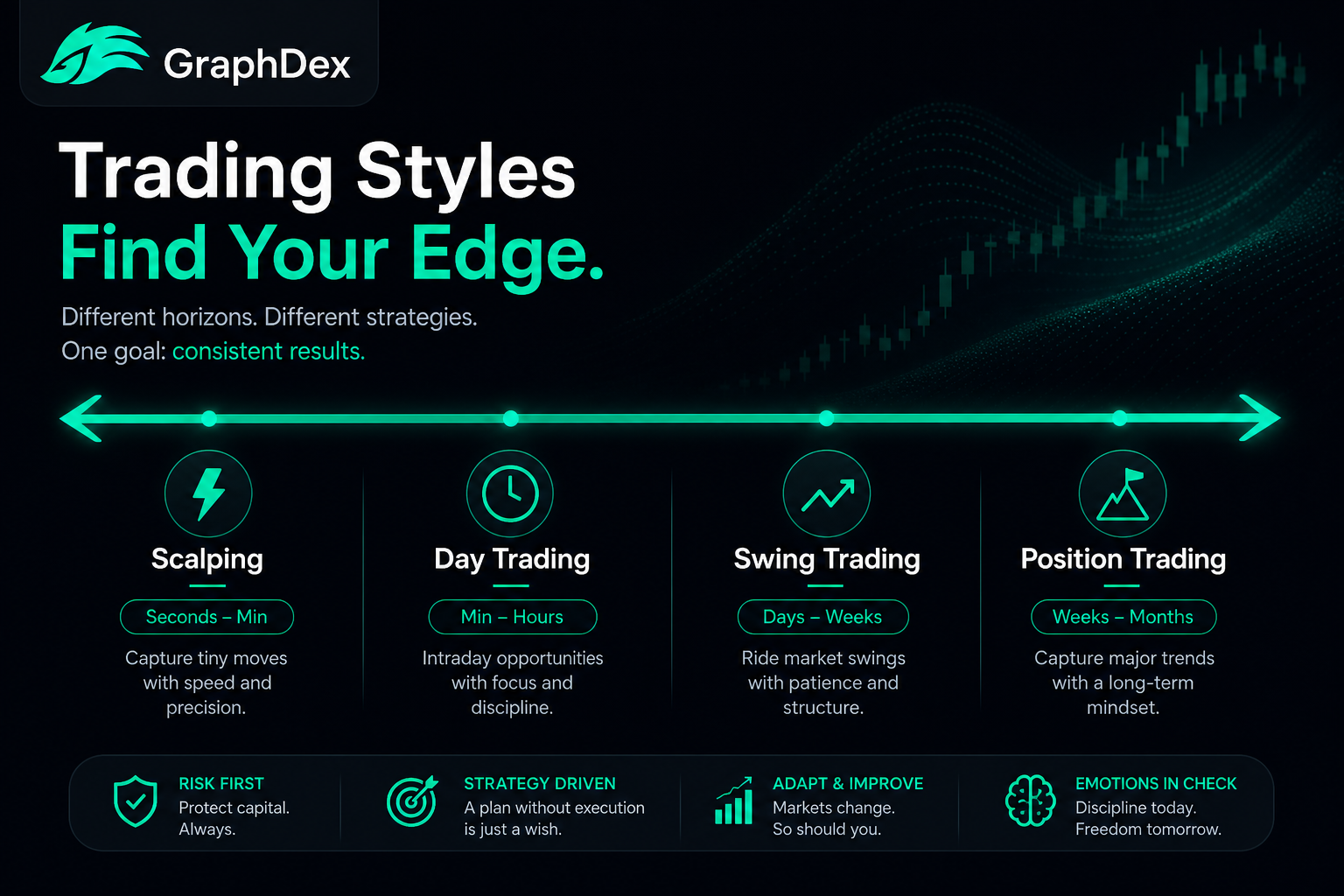 Trading styles spectrum 2026 — scalping day swing position crypto
