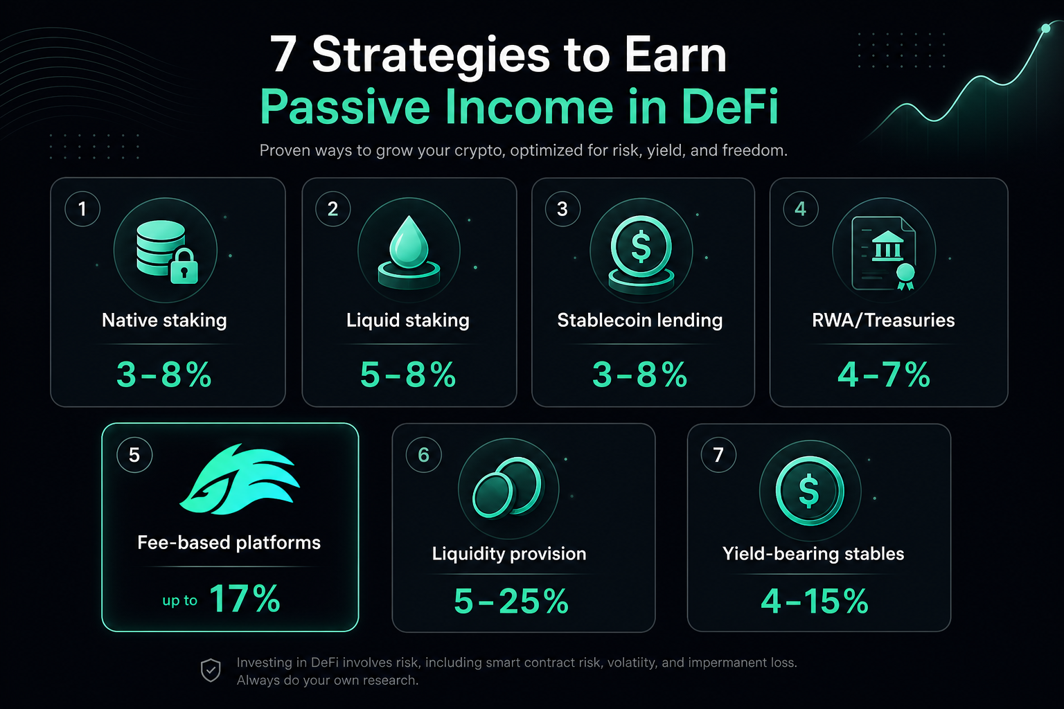 Best crypto passive income 2026 — 7 strategies APY staking lending yield