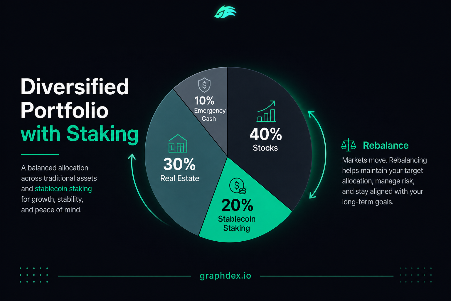 Diversified portfolio stocks real estate crypto staking allocation 2026