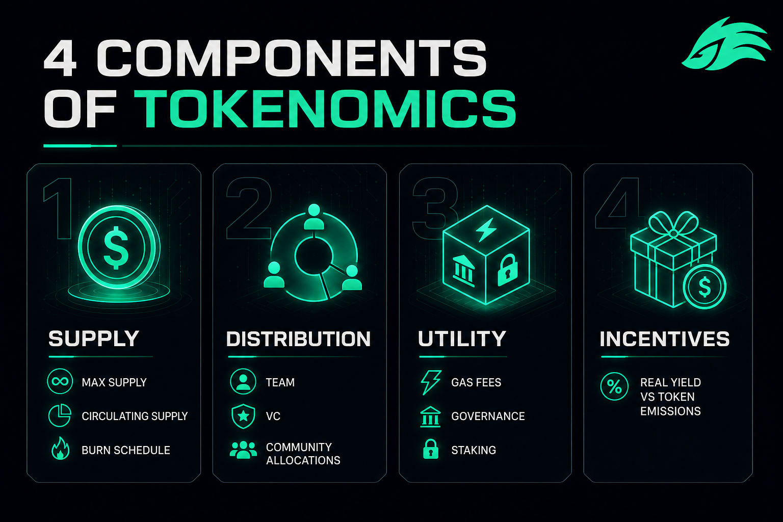 What is tokenomics 2026 — 4 components supply distribution utility incentives